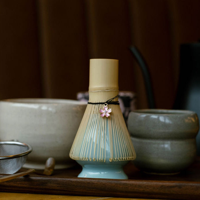 pink charm bamboo whisk